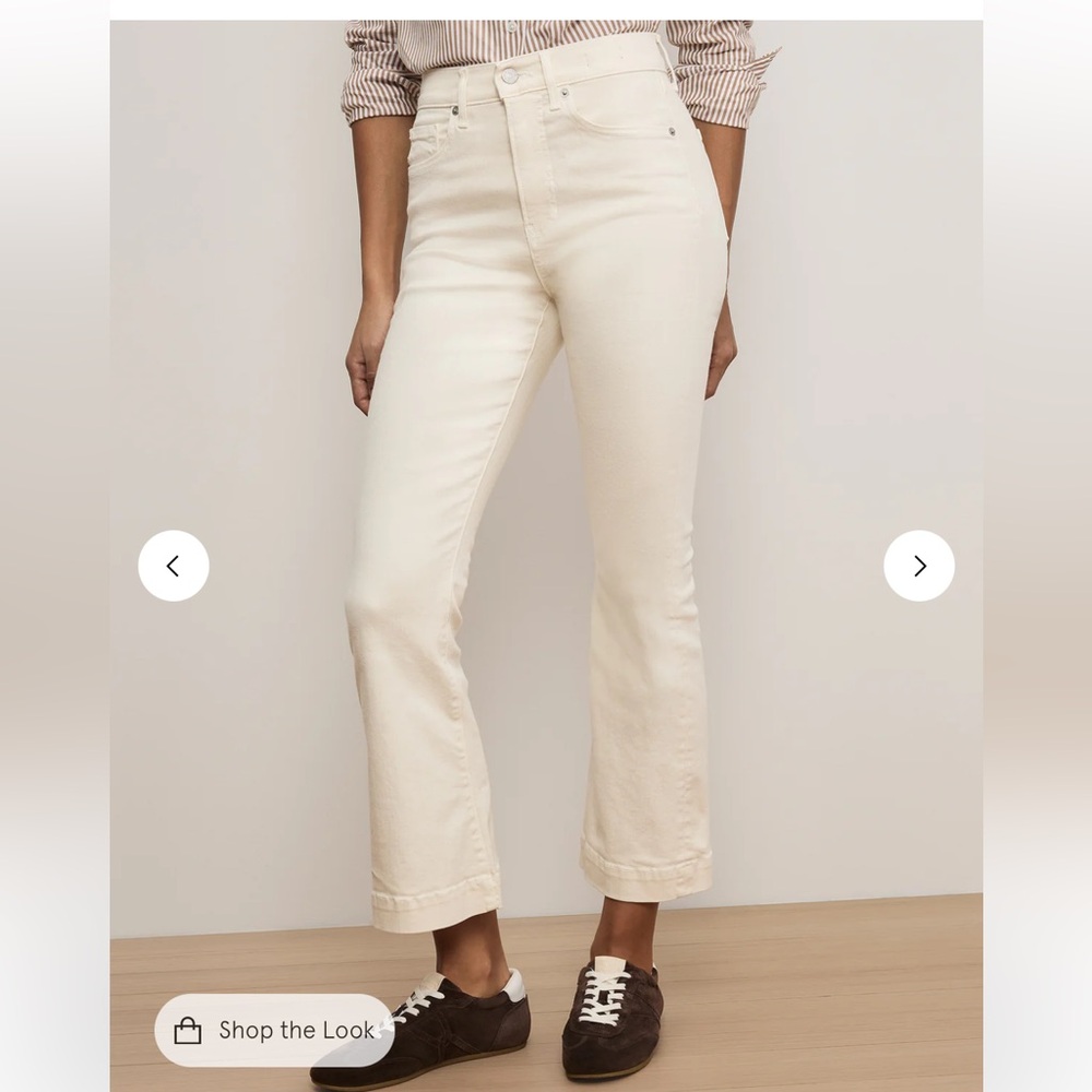 Veronica Beard Carson Kick-Flare Jean Ecru